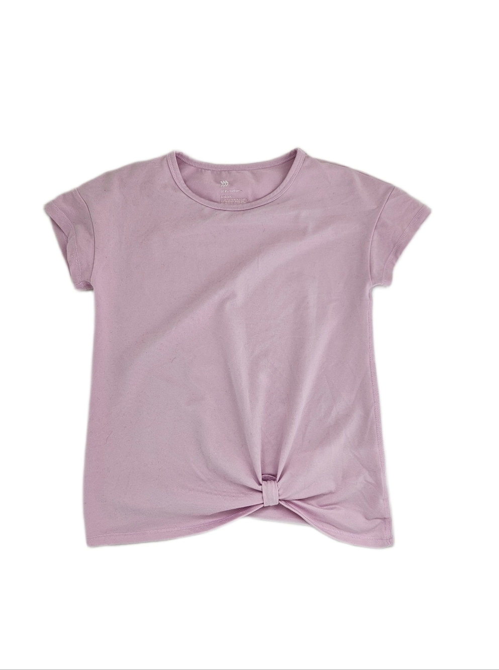 all in motion Pink Knot Front Tee Girls Small 6